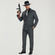 Disfraz Charleston - Años 20s - Gatsby - Mafia Traje Corbata Blanca/ Hombre Adulto